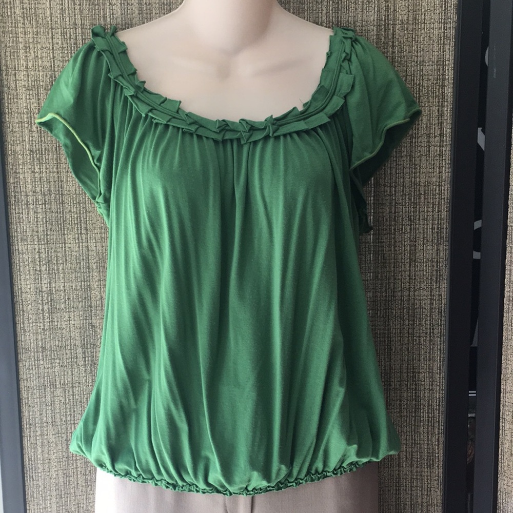 Max Studio Short sleeve top with blouson waist